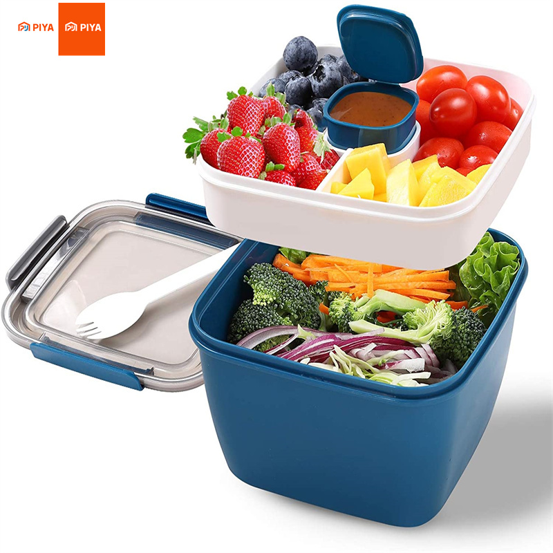 Salad Container Jar - Contenitore per insalata portatile, insalatiera, 2
