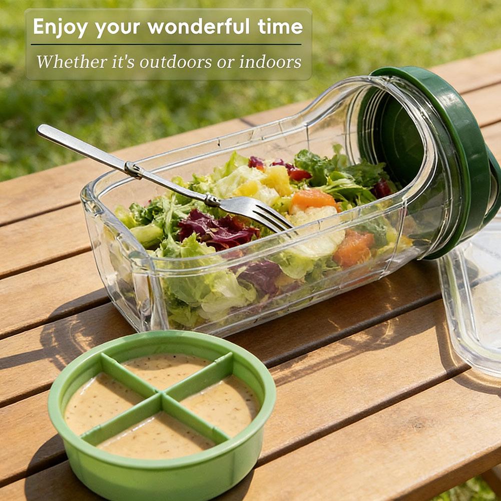 Salad Container Jar - Contenitore per Insalata in Plastica Ermetico