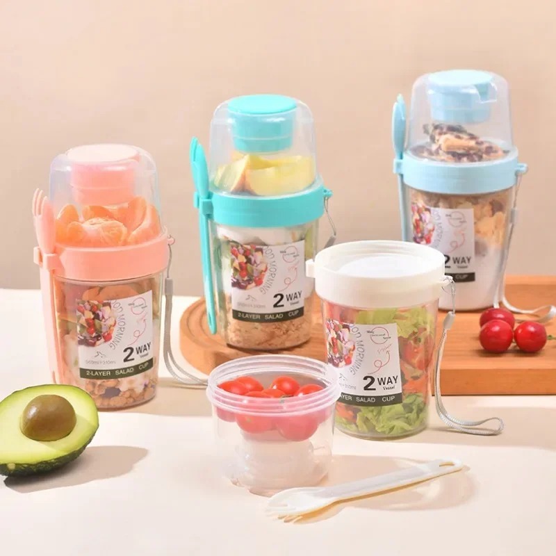 Salad Container Jar - Tazza per insalata portatile Tazza doppia